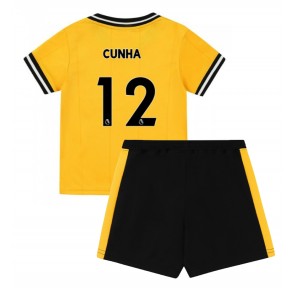 Wolves Matheus Cunha #12 Replica Home Stadium Kit for Kids 2023-24 Short Sleeve (+ pants)